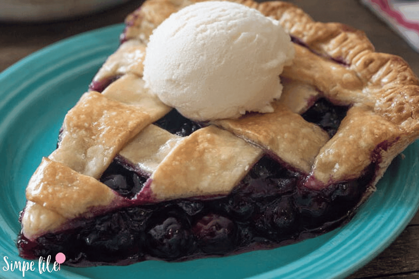 Homemade Blueberry Pie with Lattice Crust
