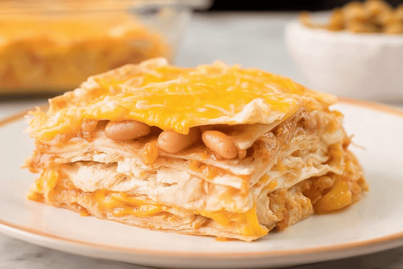 Layered Chicken Enchilada Casserole Recipe
