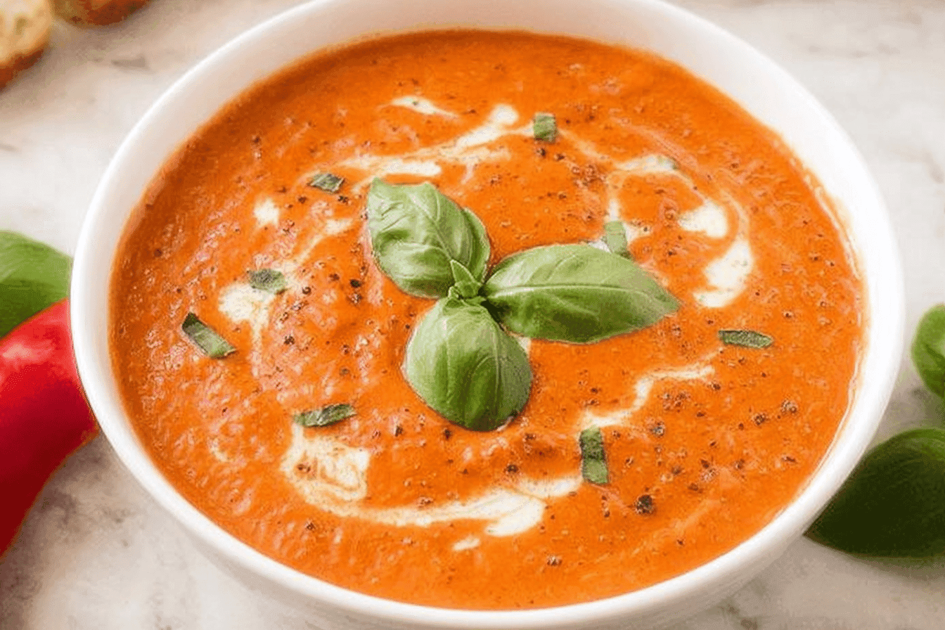 Roasted Red Pepper Soup Recipe Delight