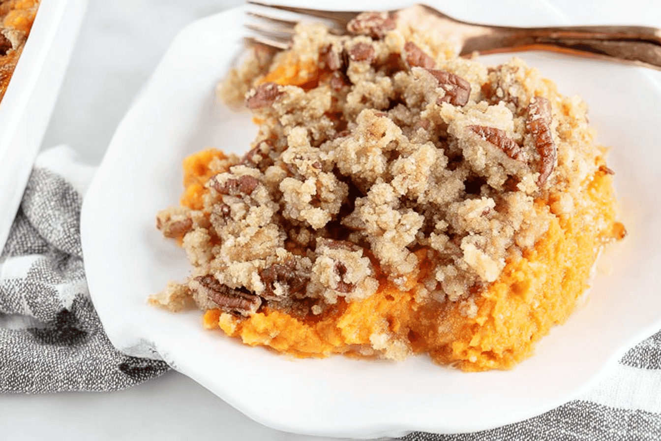 Sweet Potato Casserole with Pecan Topping Recipe