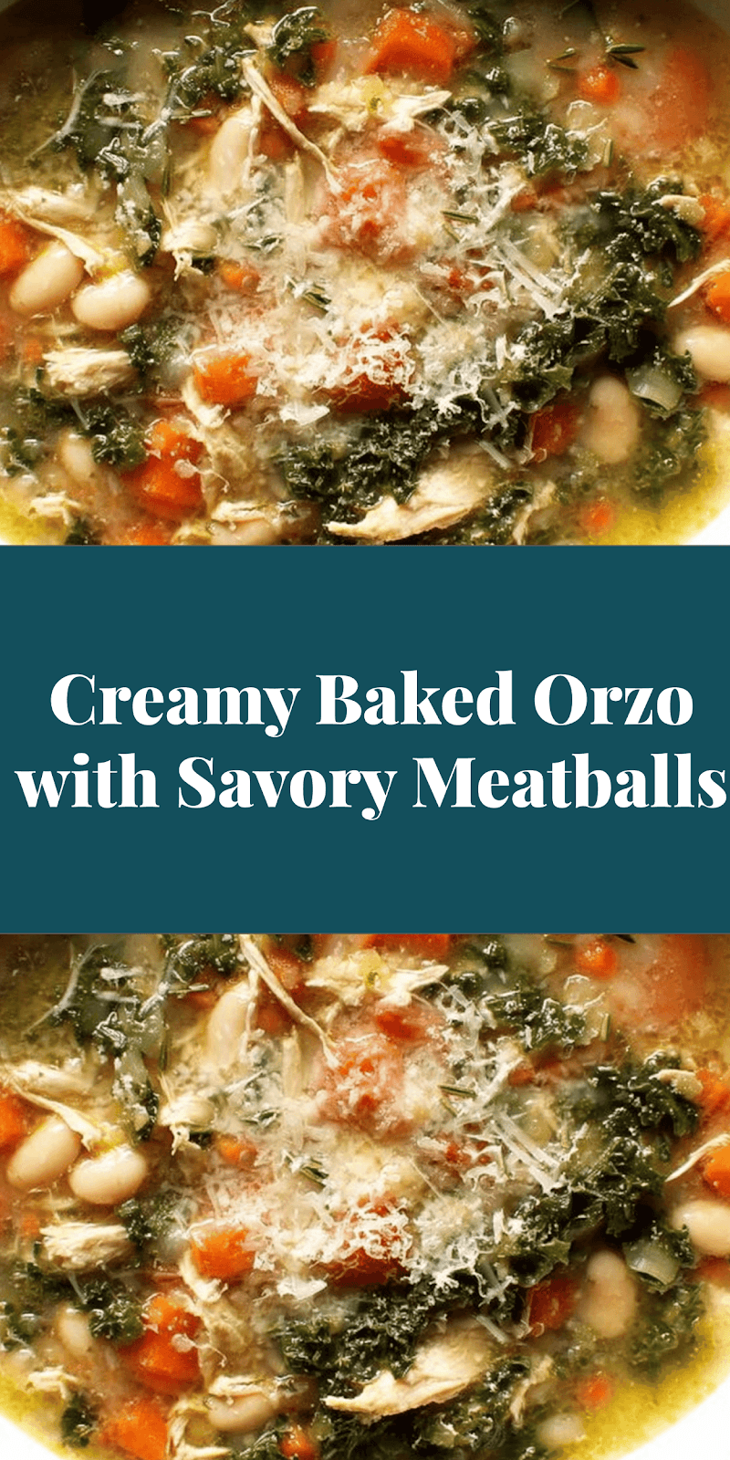 Creamy Baked Orzo with Savory Meatballs