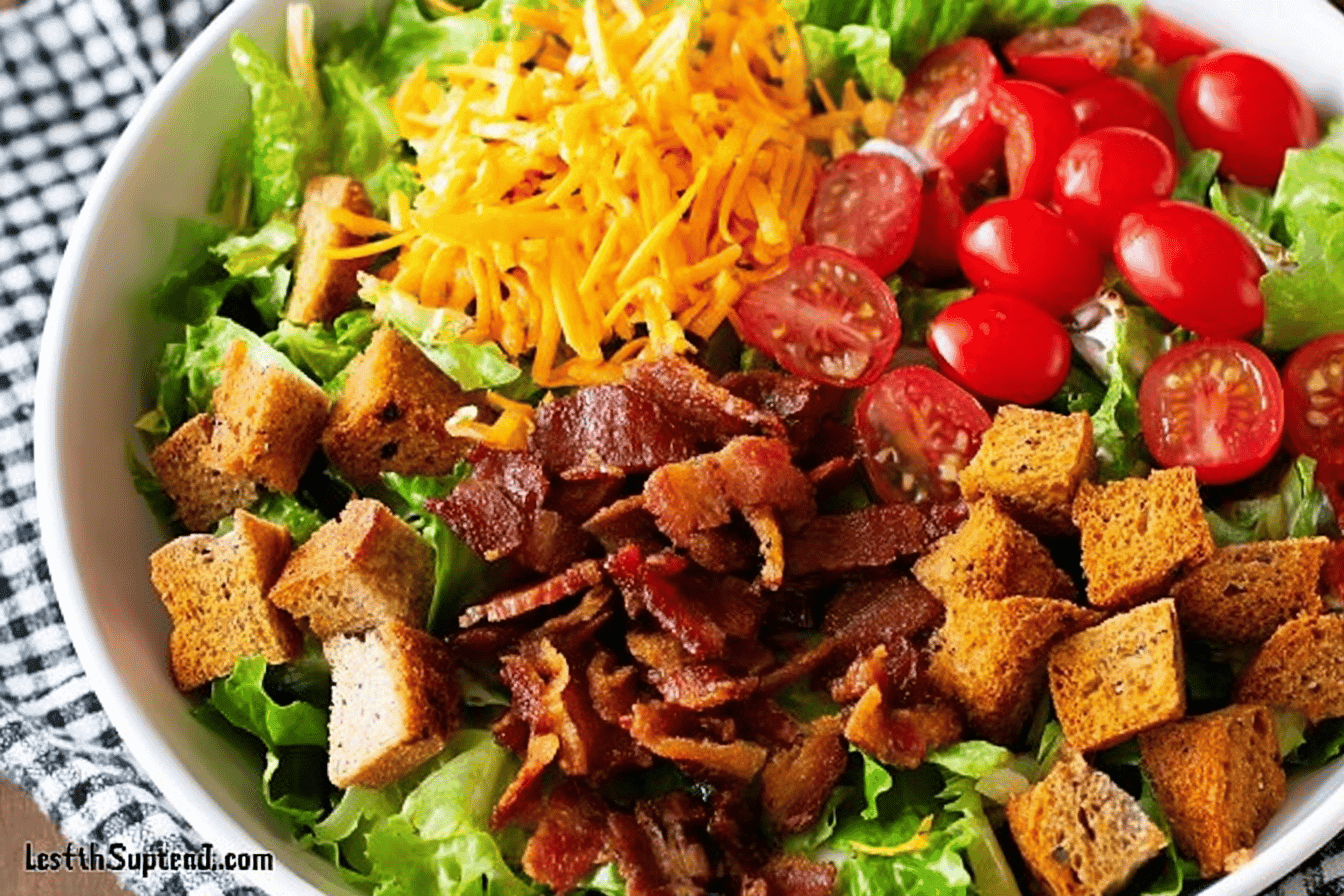 BLT Salad with Homemade Croutons Recipe