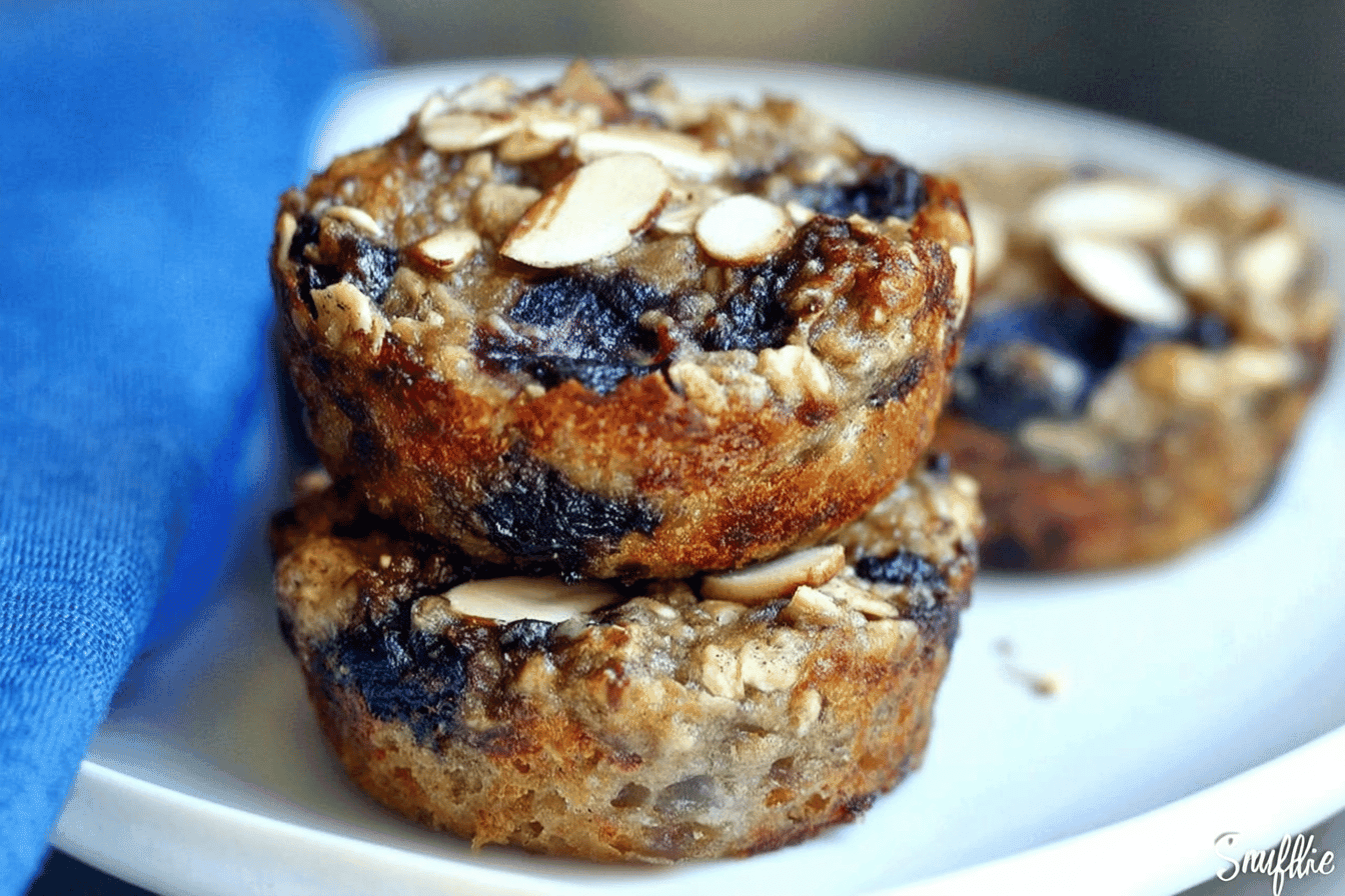 Baked Blueberry Almond Oatmeal Cups Recipe
