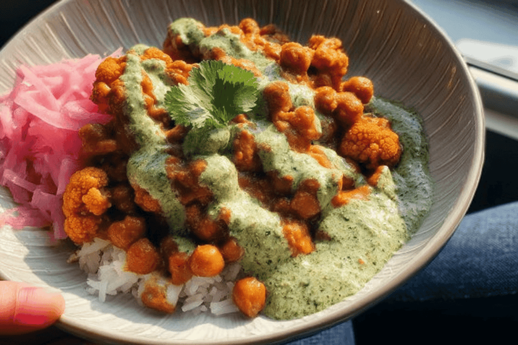 Butter Cauliflower and Chickpeas with Herb Sauce