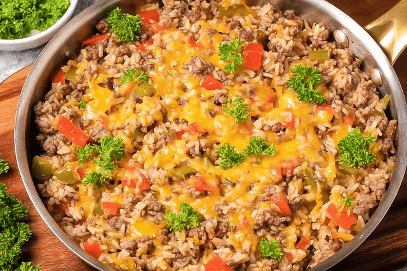 Hamburger Rice Skillet Recipe Delight