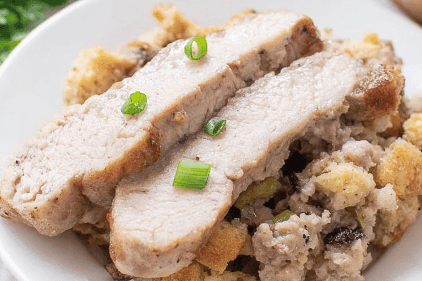 Pork Chops with Savory Stuffing Bake