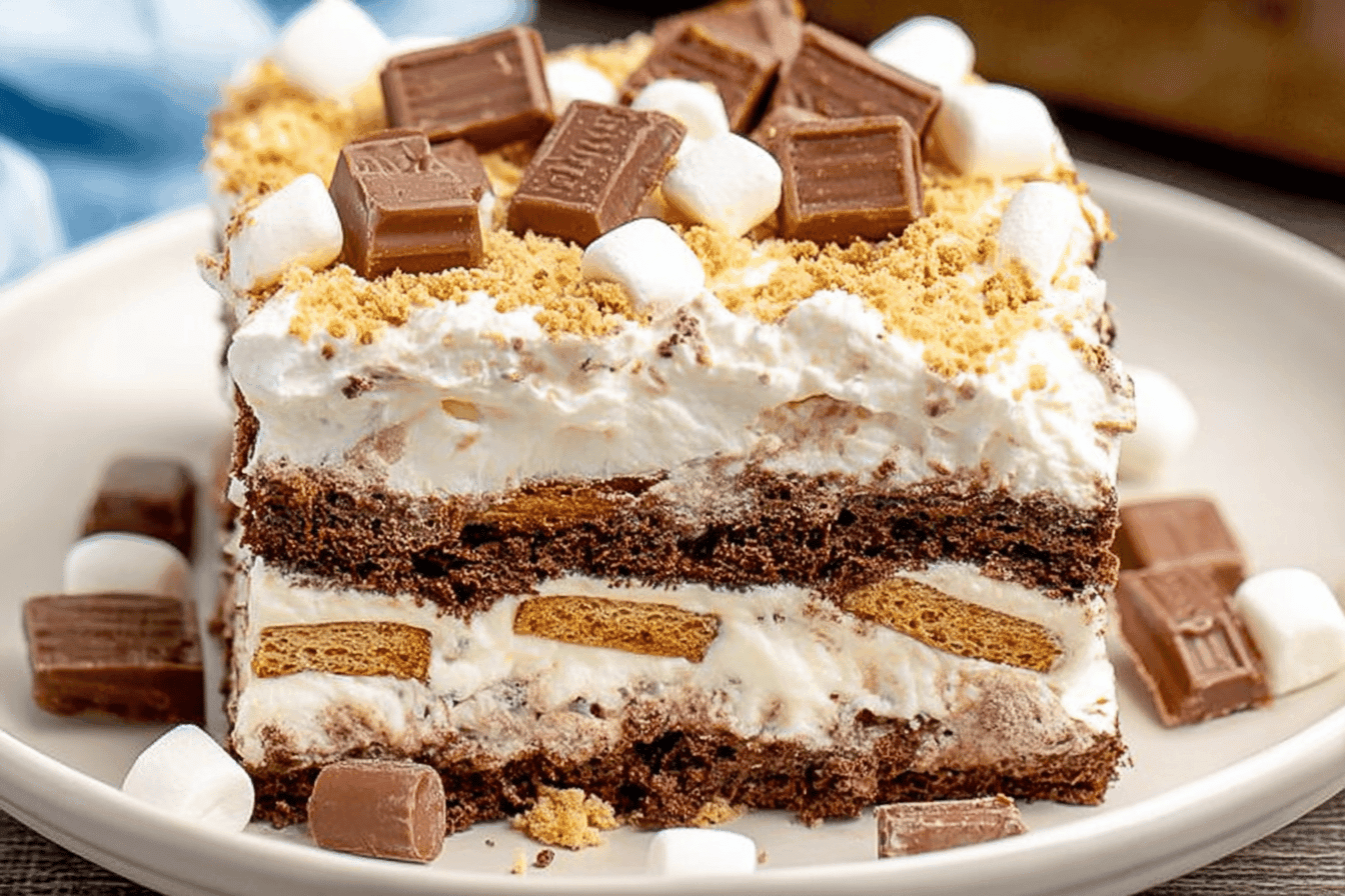 S'mores Ice Cream Sandwich Cake Recipe