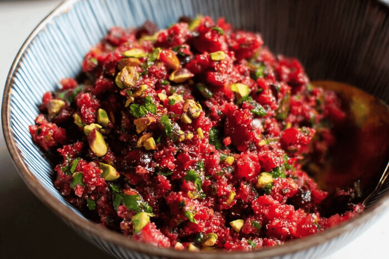 Spicy Cranberry Salsa with Ginger Twist