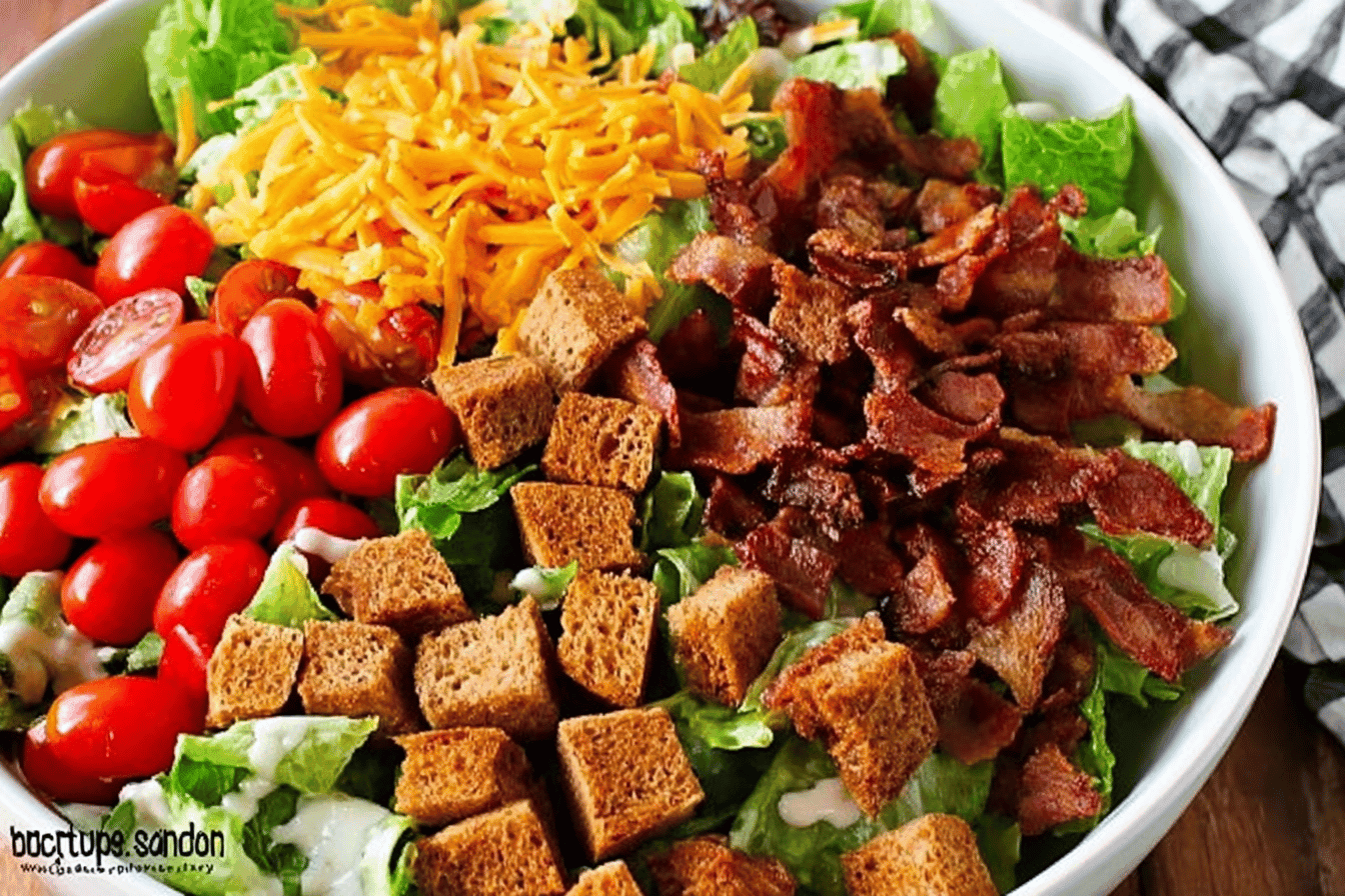 BLT Salad with Homemade Croutons Recipe