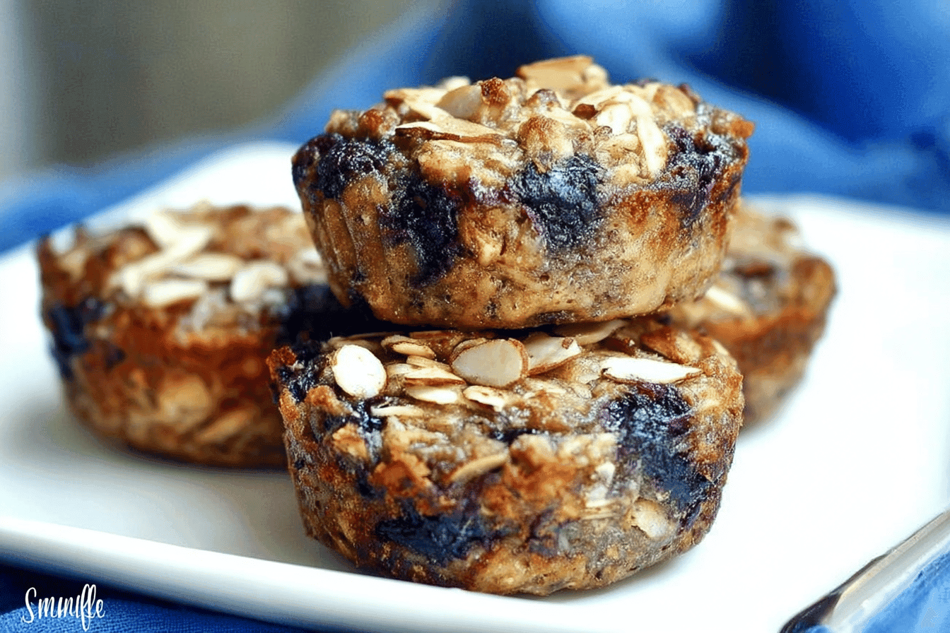 Baked Blueberry Almond Oatmeal Cups Recipe