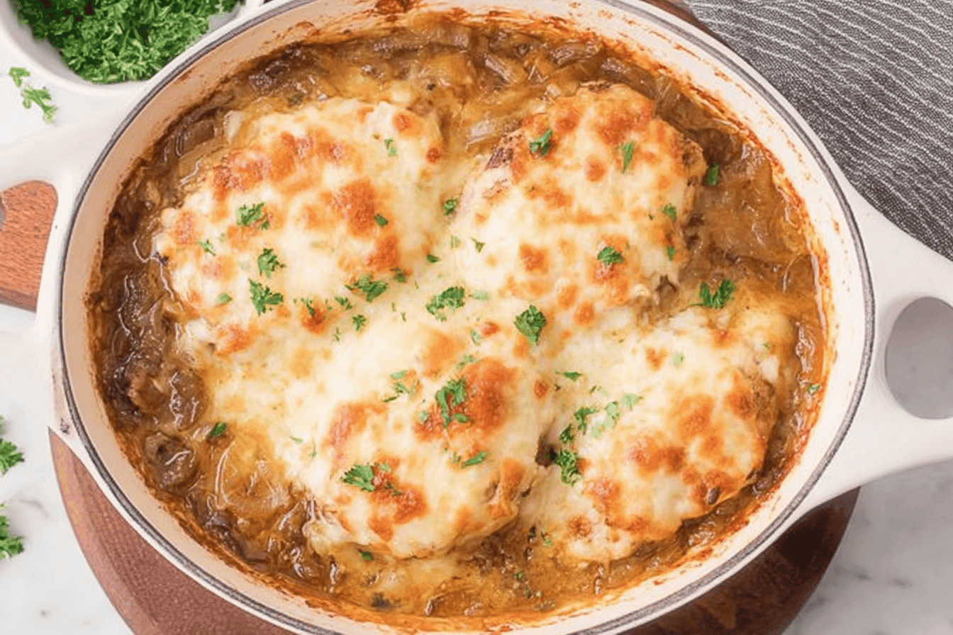 French Onion Chicken Bake Recipe Delight