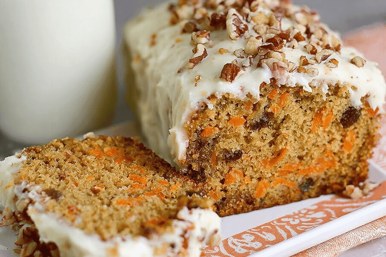 Frosted Carrot Cake Loaf Recipe Delight