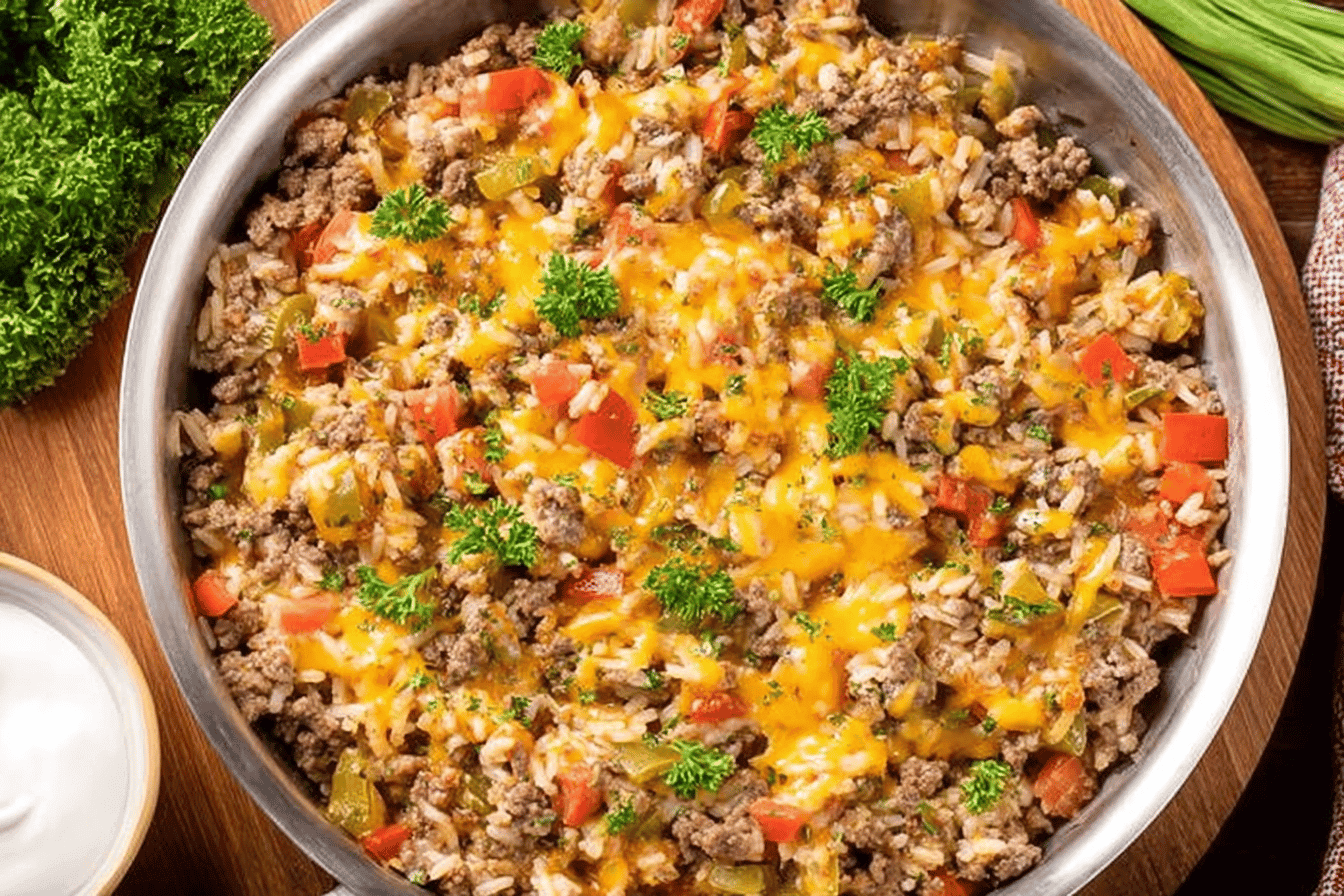 Hamburger Rice Skillet Recipe Delight