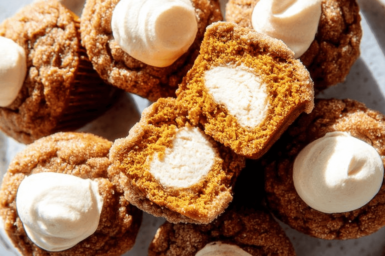 Pumpkin Muffins with Cream Cheese Filling