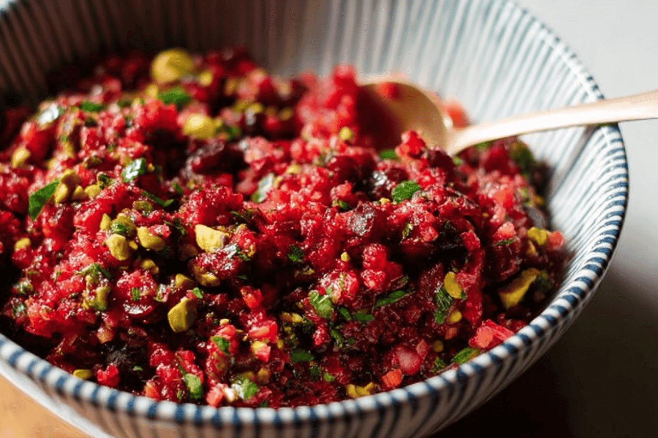 Spicy Cranberry Salsa with Ginger Twist