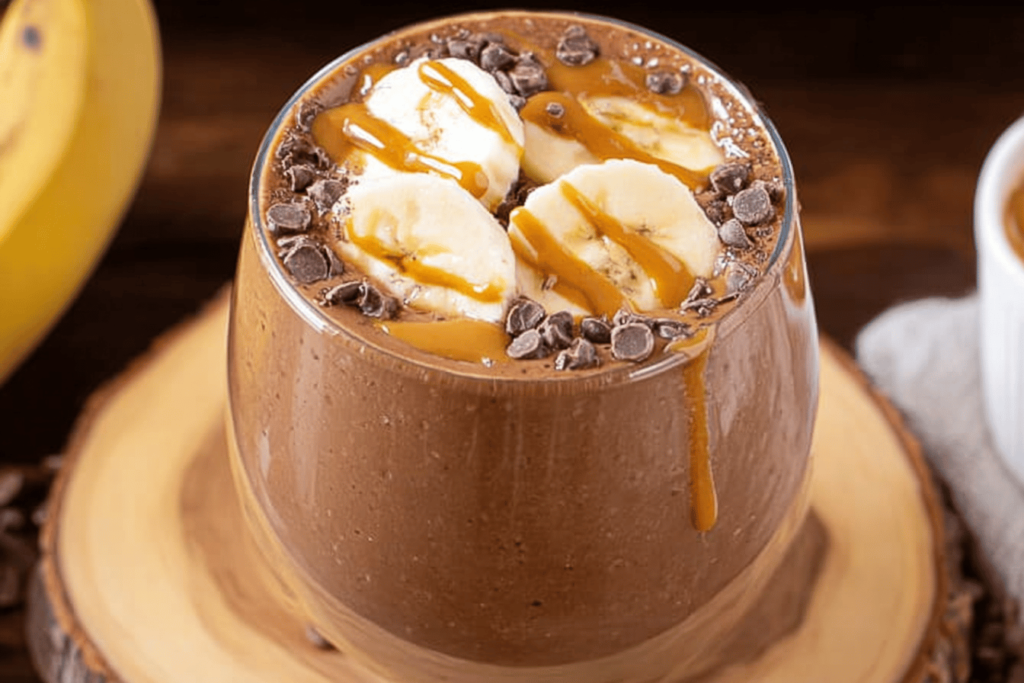 Delicious Chocolate Peanut Butter Banana Smoothie