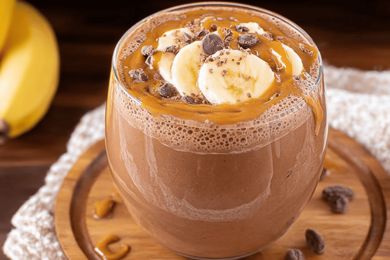 Delicious Chocolate Peanut Butter Banana Smoothie